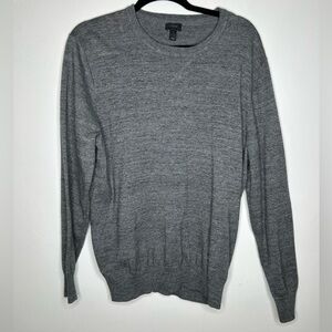 J.Crew Men's  Cotton Sweater Large Crew Neck Sweater Gray Melange